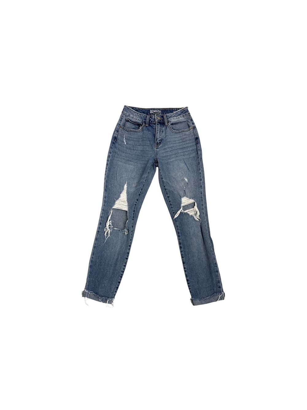Rewash Blue Denim Distressed Super High Rise Mom Jeans Size 1 (25)